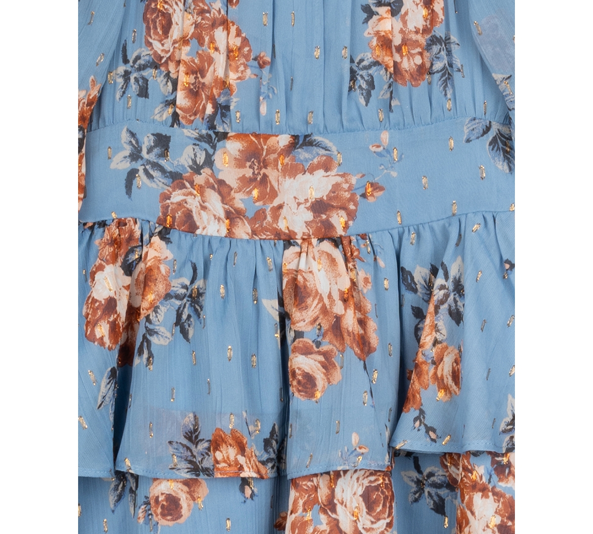 Rare Editions Big Girls 2-piece Chiffon Bow And Dress Set In Blue