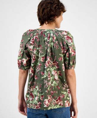 Women's Split-Neck Raglan-Sleeve Blouse, Macy's Exclusive 