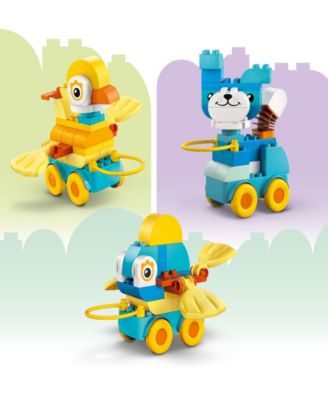 DUPLO Town 3 in1 Animals on Wheels 10448 Toy Building Set, 58 Pieces