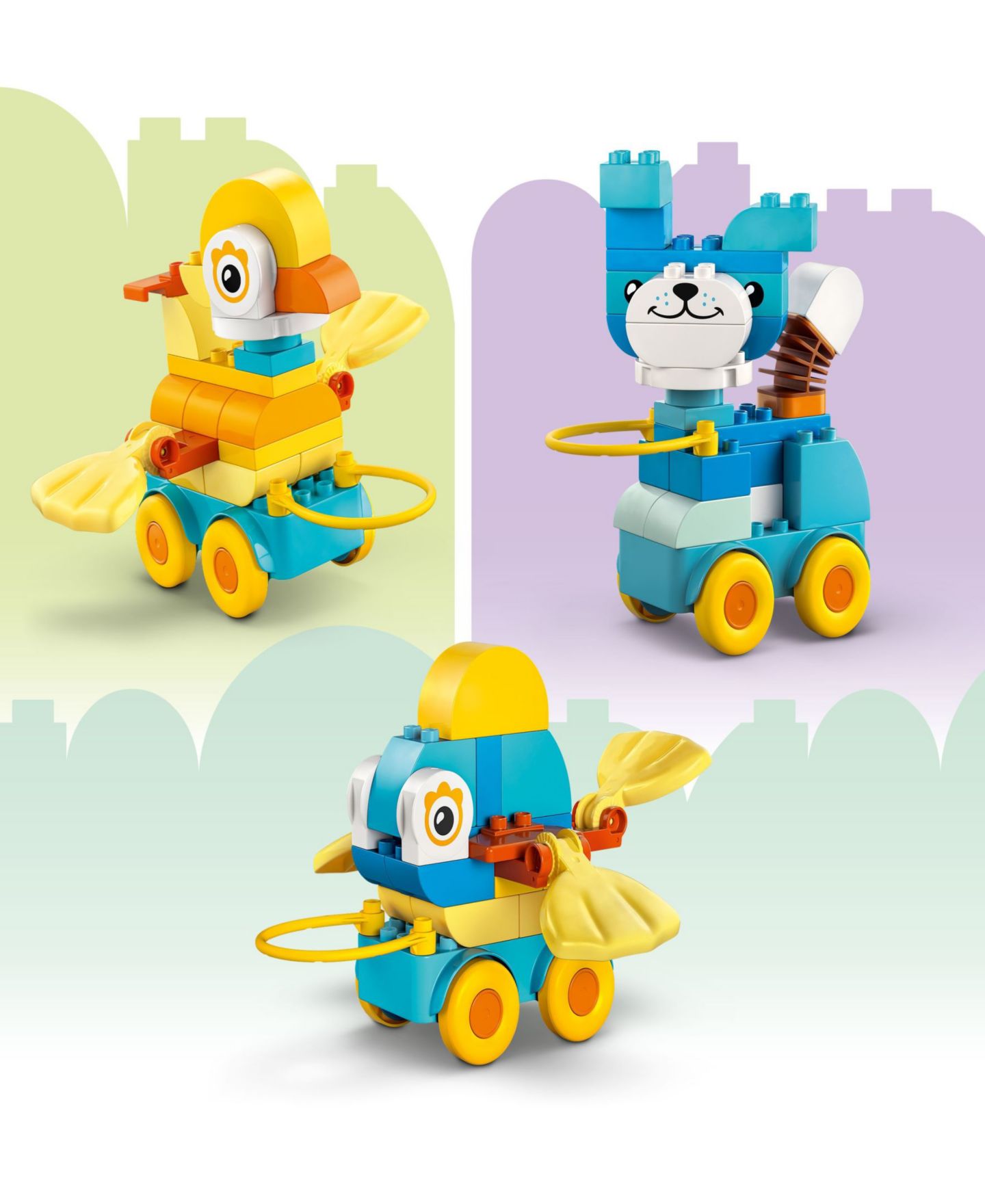 Детский конструктор LEGO® Duplo Town 3 in1 Animals on Wheels 10448 Toy Building Set, 58 Pieces — фото 6