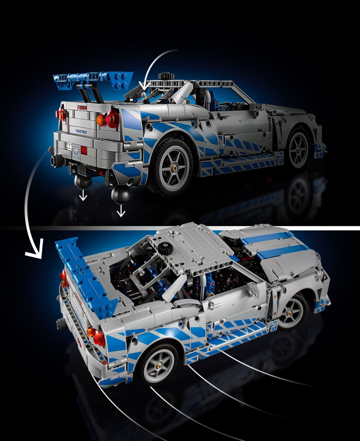 Lego Technic 2 Fast 2 Furious Nissan Skyline Gt-r R34 Car 42210, 1410 Pieces In Multi