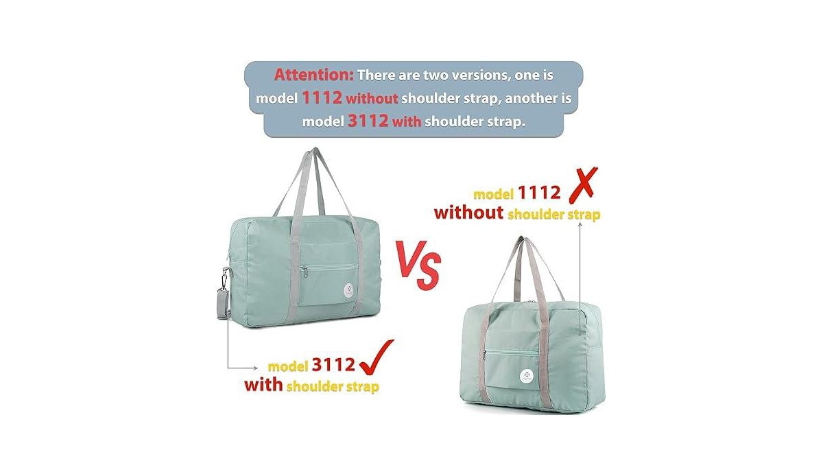 Urtala For Spirit Airlines Personal Item Bag 18x14x8 Foldable Travel Duffel Bag Tote Carry on Luggage Duffle Overnight for Women and Men