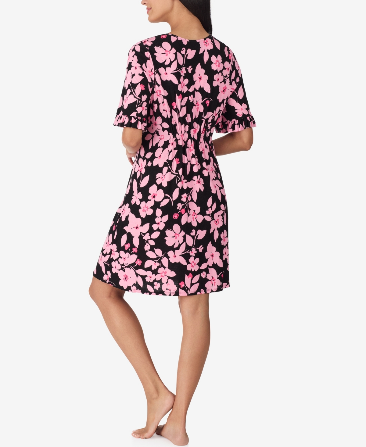 Ellen Tracy Plus Size V-neck Short Flutter Sleeve Tunic In Blue