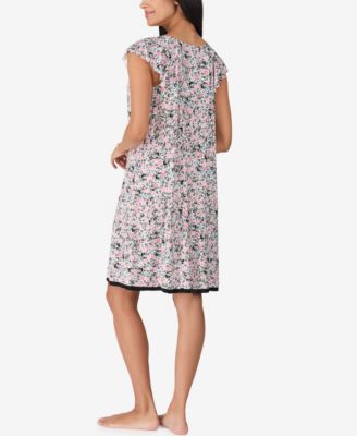 Women's Keyhole Neck Short Flutter Sleeve Chemise