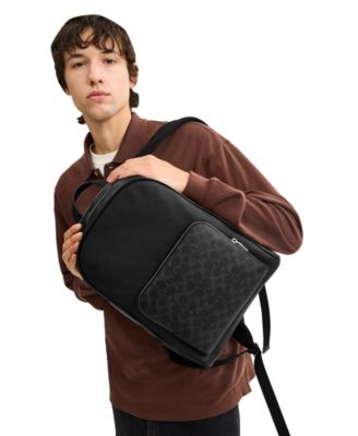 Men's Wade Coated Canvas and Crossgrain Leather Backpack