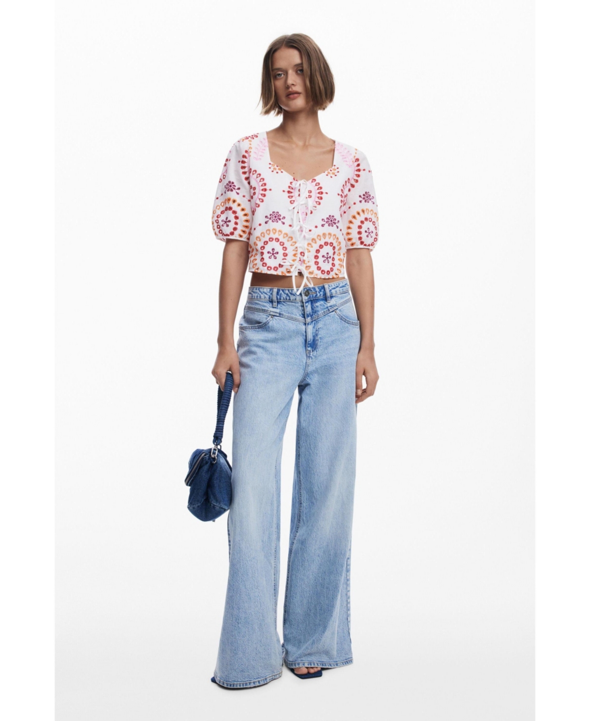 Desigual Women's Printed Boho tie blouse