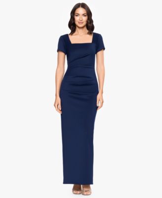 Petite Long Sheath Dress with Short Sleeves