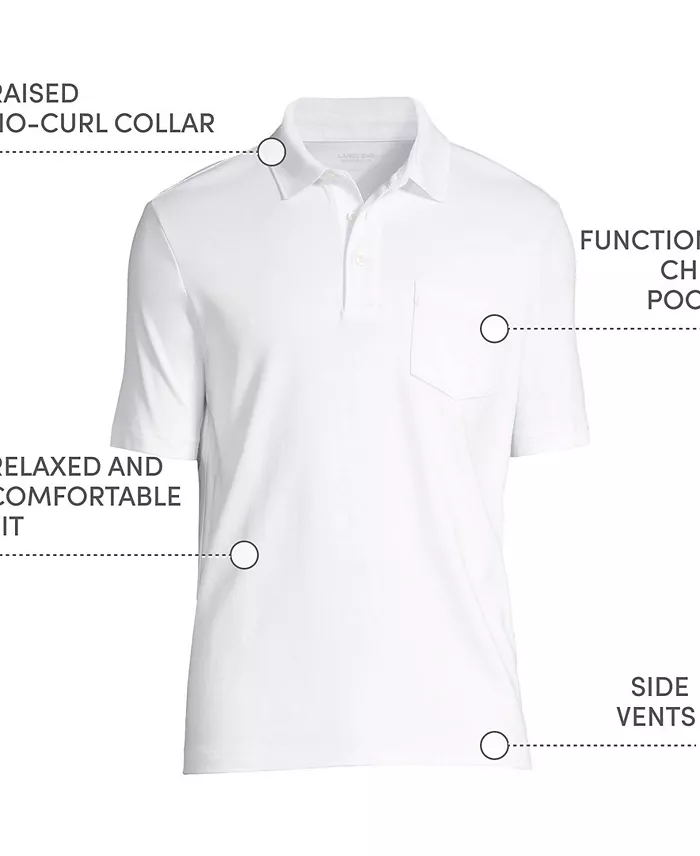 Big & Tall Short Sleeve Cotton Supima Polo Shirt with Pocket - thumbnail 4