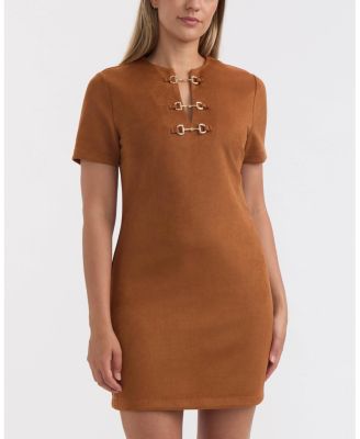 Women's Faux Suede Metal-Detail Dress