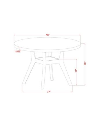 Round Kitchen Table And Four Parsons Dining Chairs Dining Set