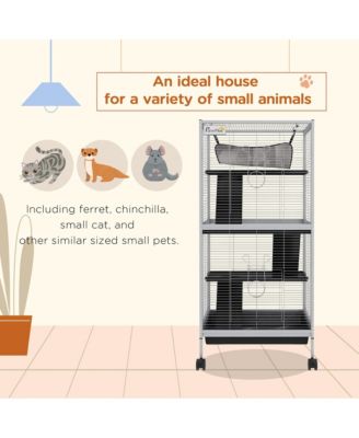 4-Tier Small Animal Cage, Ferret Cage Large Chinchilla Cage,