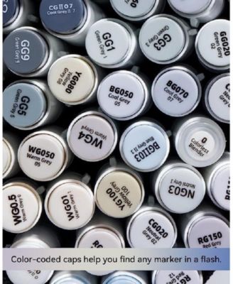 Honolulu 36ct Gray Tone Brush/Chisel Dual Tip Alcohol Markers Y30-80401-97