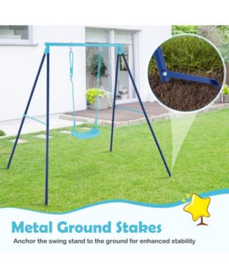 Toddler Metal Swing with Adjustable Seat Height