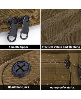 Tactical Chest Pack Running Bag: Outdoor Sports Lightweight Water Resistant - Hiking EDC Vest Rig Pack Men Women(Tactical Brown)