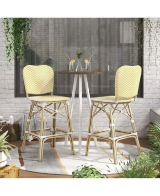 Adino Aluminum Woven Seat Patio Bar Chair (Set of 2)