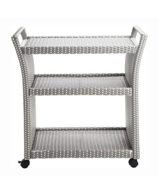 Azur Outdoor Aluminum and PE Wicker Bar Cart