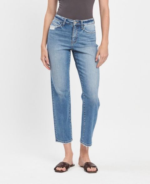 Женские джинсы Vervet High Rise Tapered Ankle Straight, цвет: Синий