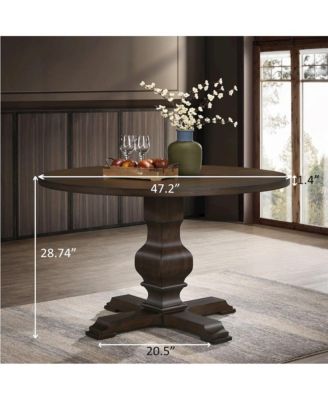 Fordsville 5-Pc Dining Set, Pedestal Round Table with 4 Stylish Chairs, Blue