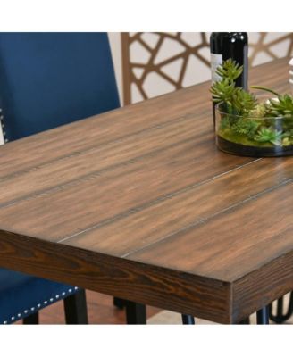 Ashzo 5-Pc Dining Set, Hairpin Dining Table with 4 Chairs, Blue