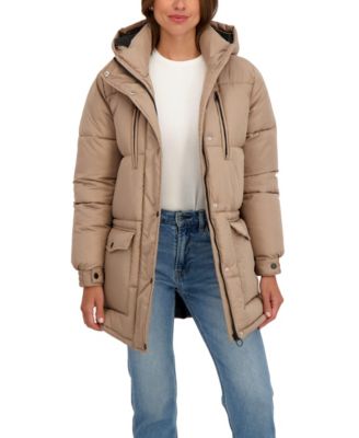 Juniors' Juniors' Hooded 3/4 Puffer Coat