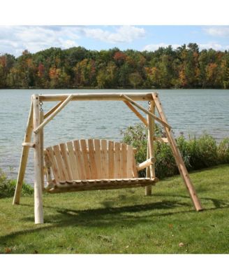 6' ADA Log Picnic Table  Attached Benches