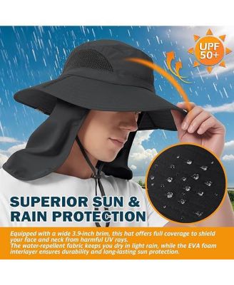 Wide Brim Sun Hat, UPF 50+ UV Protection Waterproof Packable Bucket Hat for Men & Women, Fishing Hiking Beach Garden