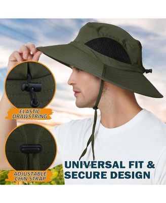 Wide Brim Sun Hat, UPF 50+ UV Protection Waterproof Packable Bucket Hat for Men & Women, Fishing Hiking Beach Garden