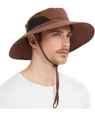 Wide Brim Sun Hat, UPF 50+ UV Protection Waterproof Packable Bucket Hat for Men & Women, Fishing Hiking Beach Garden