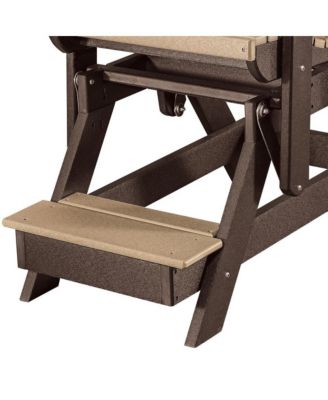 Fan Back Balcony Glider Made in the USA- Cedar, Tudor Brown