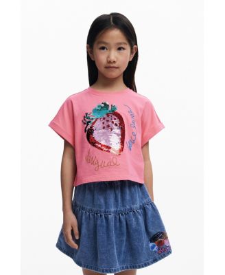 Girls's Cherry denim miniskirt