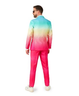 Men's Valentine's Day Suits - Hearts And Rainbow Print Outfits - Love Theme Party Suits