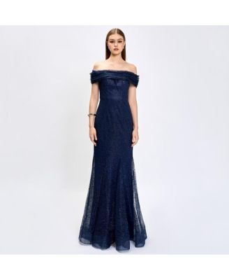 Women's Alianna Off Shoulder Glitter Gown