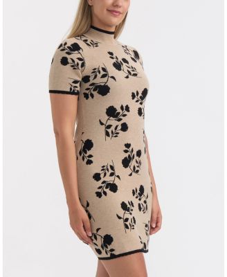Women's Floral Short Sleeve Sweater Dress