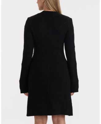 Women's Mock Neck Long Sleeve Flared Dress