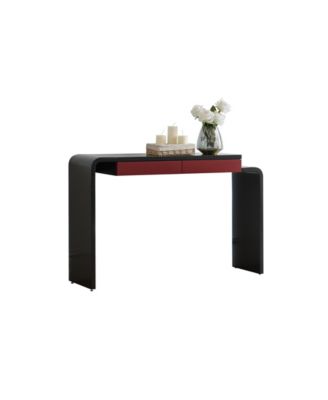 Yuma Wooden Rounded Silhouette Console Table - Sofa Entryway Table with 2 Drawers for Living Room, Hallway, Entryway