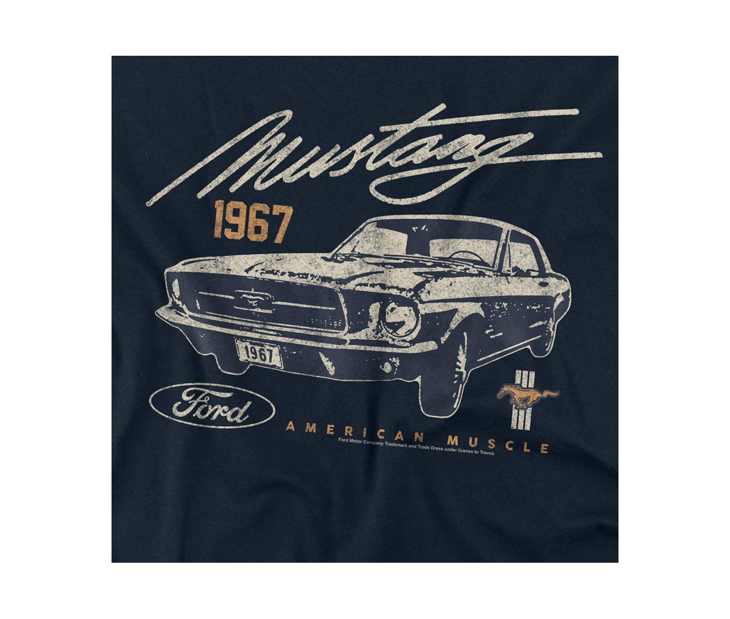 Мужская футболка Mustang Ford American Muscle Dark, цвет: Тёмно-синий — фото 2