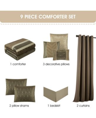 Trinity Geometric 9-Pc. Comforter Set, California King