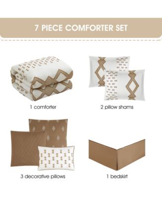 Sanissa Geometric 7-Pc. Comforter Set, California King