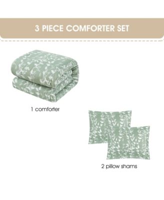 Millie Leaves 3-Pc. Comforter Set, Queen