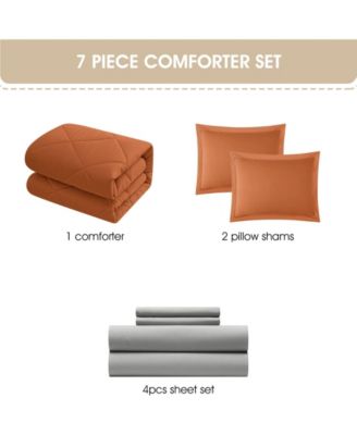 Arelia Geometric 7-Pc. Comforter Set, Queen