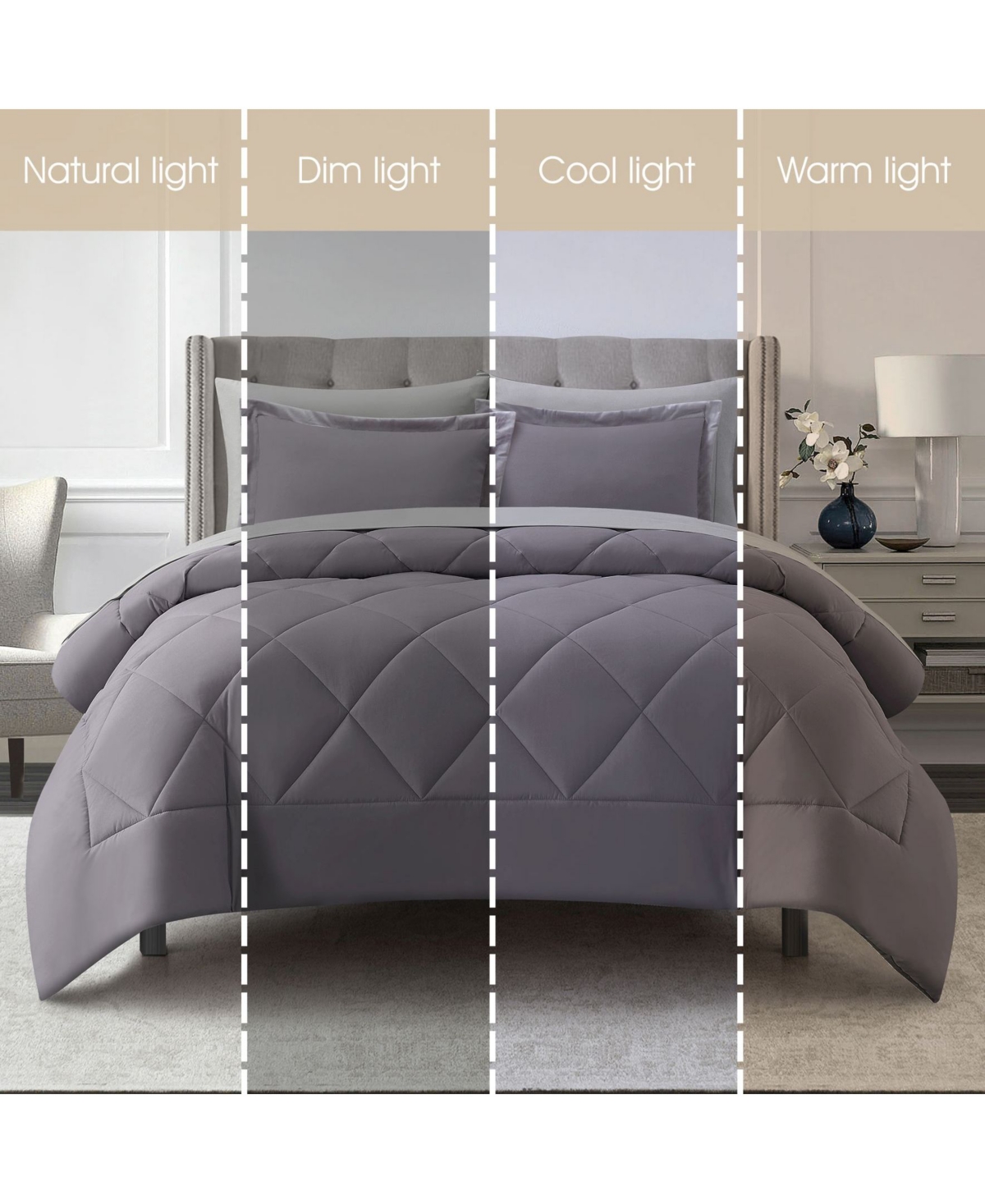 Stratford Park Arelia Geometric 7-pc. Comforter Set, Full In Purple