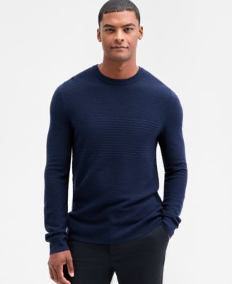 Alfani - Men's Long Sleeve Textured Crewneck Sweater