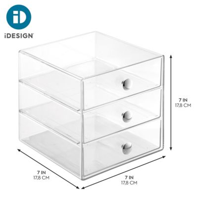 Stackable 3-Drawer Set of 2 Vanity Makeup Organizer