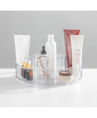 12-inch Divided Lazy Susan for Bathroom Storage - Clear