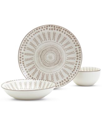 Taupe Mykonos 12 Pc. Dinnerware Set, Service for 4, Exclusively at Macy's