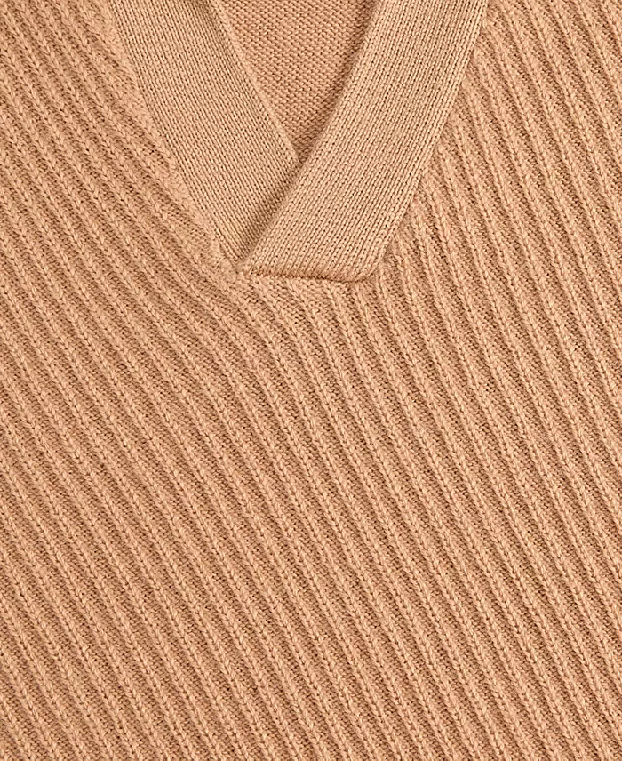 Men's Long Sleeve Textured Merino Polo Sweater - thumbnail 3