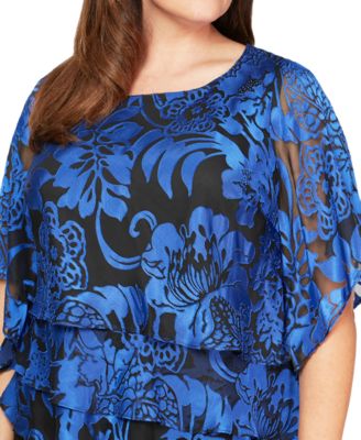 Plus Size Printed Tiered Top