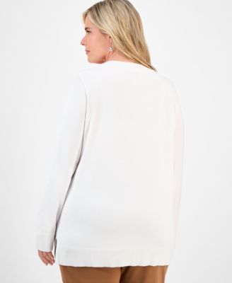 Plus Size Embellished V-Neck Sweater, Macy's Exclusive