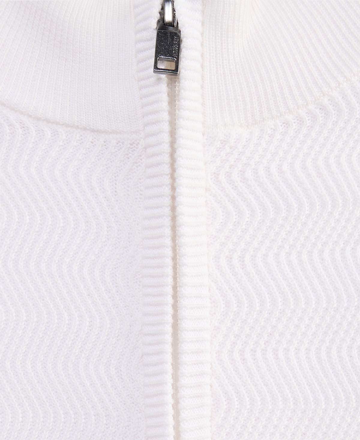 Alfani Men's Long Sleeve Zip-front Zig-zag Textured Sweater, Macy's Exclusive In White
