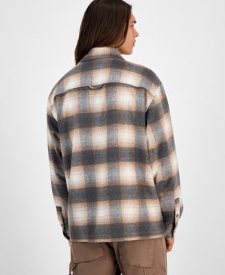 Men's Long Sleeve Check Button-Front Overshirt